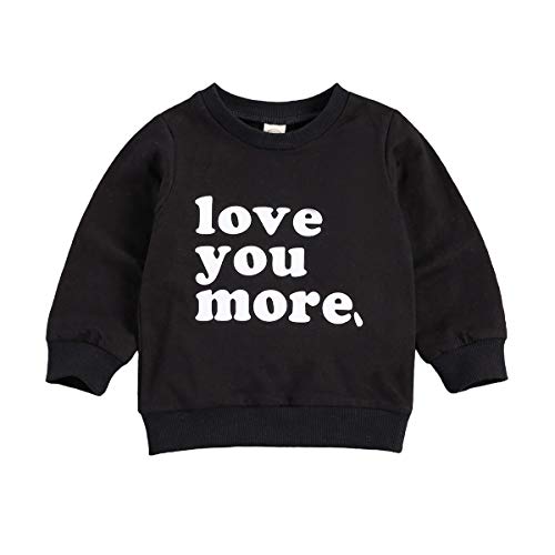 Infant Baby Girl Sweatshirt Daddy's Girl Print Long Sleeve Sweater Pullover Top Outerwear (Love You More/Black, 2-3T)