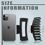 TOCESS 8 Pack Black Big Hair Claw Clips for Women Large Claw Clip for Thin Thick Curly Hair 90's Strong Hold 4.33 Inch Nonslip Matte Jumbo Hair Clips - Image 4