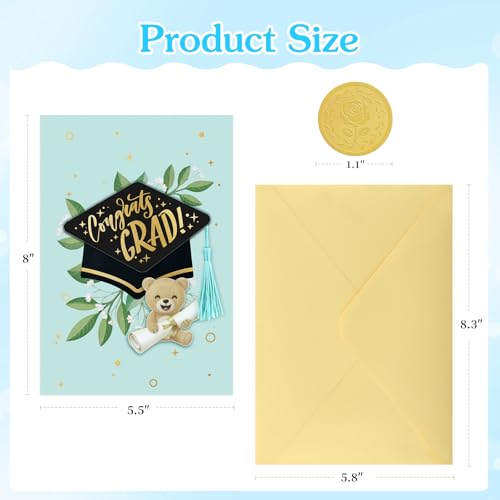 Image of FLYAB Congrats Grad Card 2026 - Graduation Card with 3D Bear & Tassel, Congratulations Grad Gift for Preschool Kindergarten 5th 8th 12th Grade Graduates Her Him(5.5 inchx 8 inch)