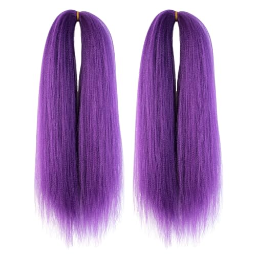 WUDAS Short Braiding Hair Pre Stretched Yaki Texture Braids 10 Inch Purple