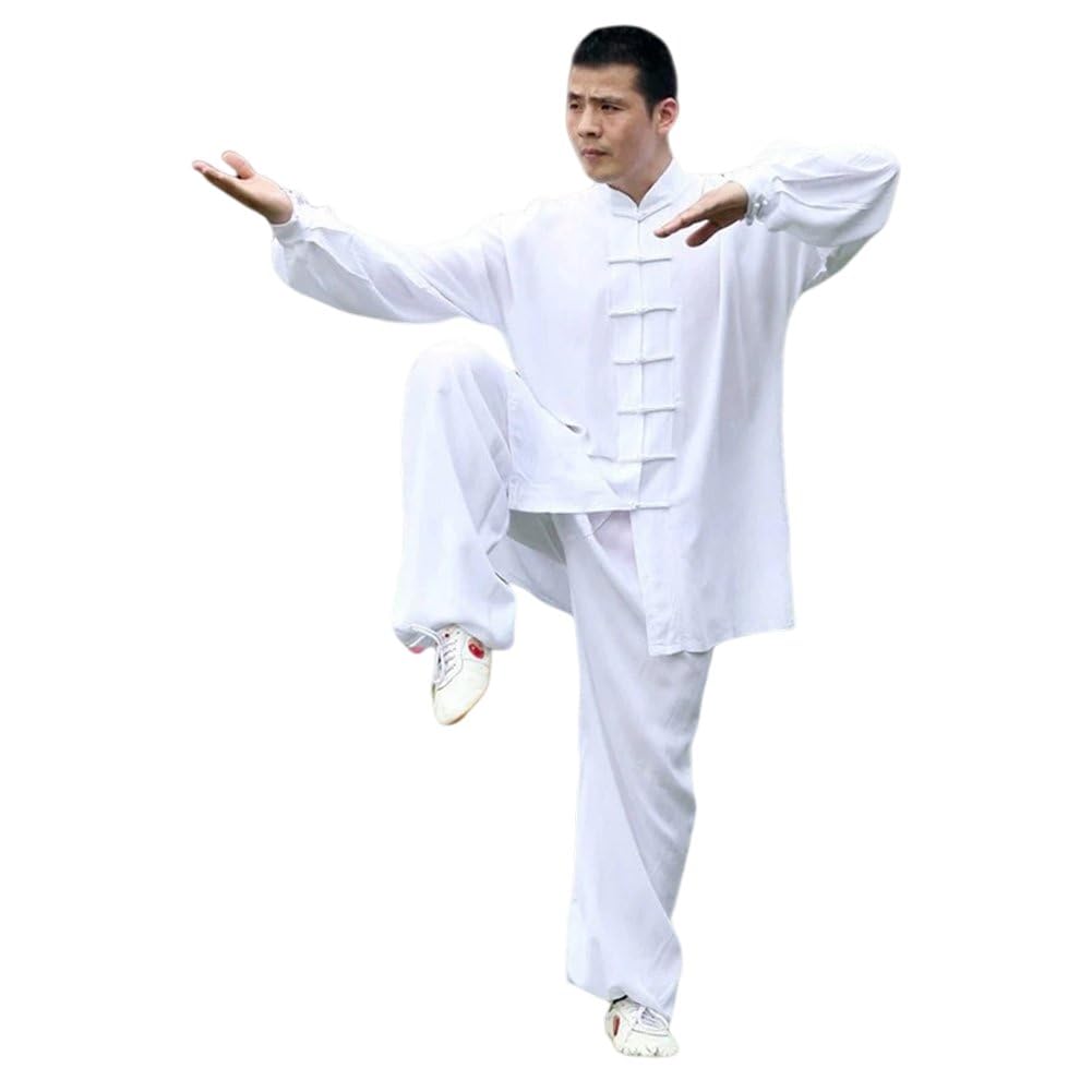 1 Set di Uniforme Cinese Tai Tradizionale Uniforme Allenamento in Tessuto con Pantaloni Taichi Performance Suit per Uomo E