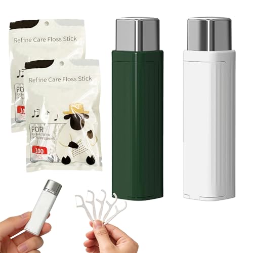 Distributeur automatique de fil dentaire portable avec 100 recharges de cure-dents