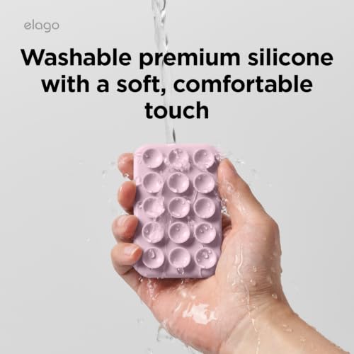 Image of elago Magnetic Suction Cup Phone Mount for iPhone, Compatible with MagSafe | Removable, Silicone, Holder, Hands-Free Selfies, Video for TikTok, Instagram, Creator, Strong Magnetic (Light Lilac)
