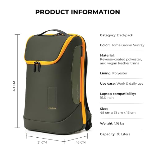 Image of MOKOBARA The Transit Standard Backpack - 30 Litre Premium Nylon 15.6 inch Laptop Backpack Bag With Luggage Sleeve (Home Grown Sunray)
