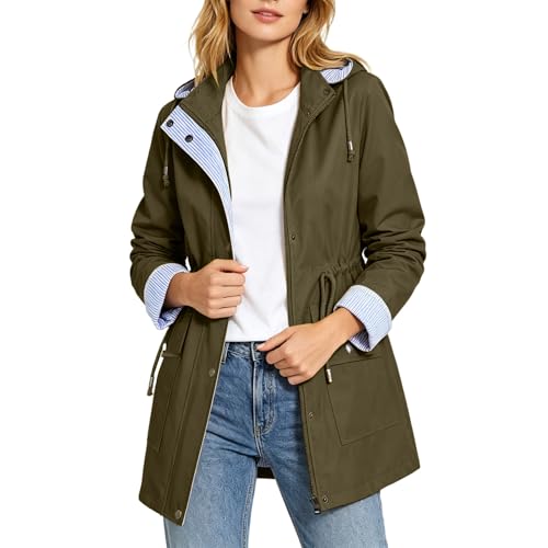 Chaquetas impermeables con capucha mujer chubasqueros resistentes al agua con cremallera 1