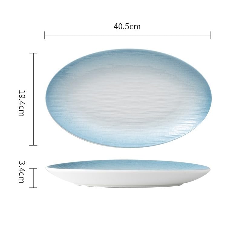 Ciotole per Pasta, Piatti da antipasto, Piatti da Pesce in Ceramica, Piatti da Frutta per Uso Domestico, Piatti da Pesce Grandi, Piatti ovali per Hotel, Piatti (C)