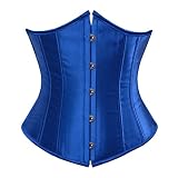 frawirshau Underbust Corset Top Plus Size Corsets Underbust Waist Trainer for Women Underbust Corset Blue XS