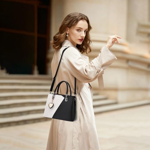 I IHAYNER Women PU Leather Purses and Handbags Top Handle Satchel Tote Shoulder Crossbody Initial Handbag for Ladies Black-L by I IHAYNER - Used condition - Image 8