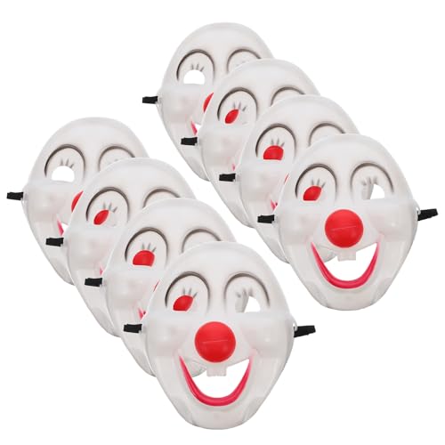 Masques de clown en plastique PVC Abaodam : lot de 8 masque intégral pour Carnaval et Halloween