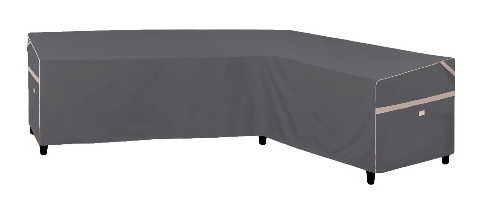 Fade Resistant Waterproof Heavy Duty Patio L-Shaped Right Facing Sofa Cover Dark Grey 85"L/58"R W X 33"D x 31" H for 6-Seater Outdoor Sectional Furniture Couch Patio Furniture set Covers