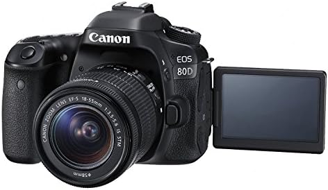 Canon EOS 80D Digital SLR Kit with EF-S 18-55mm f/3.5-5.6 Image Stabilization STM Lens - Black (Renewed)