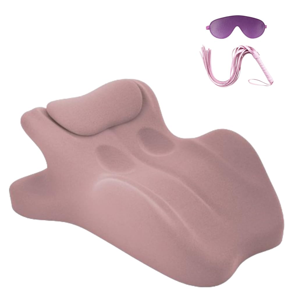 Almohada de punto dulce, almohada de cuña de almohada – ángulo de 27° posición perfecta, cojín de cuña de espuma viscoelástica para apoyo y espalda (negro) (rosa)
