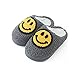 Femmes Chaussons Confortables en Peluche D'hiver Pantoufles Smiley Rétro Respirante Doublées en Peluche Chaudes Chaussures de Maison D'intérieur Couple Enfant Slippers(Size:36EU/37EU,Color:Gary)