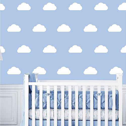 Clouds Wall Decals Stickers for Kids Boys Girls Baby Bedroom Nursery Room Playroom White Cloud Wall Stickers Wall Art Decorations Peel and Stick