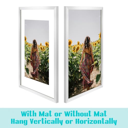Image of Frametory, 16X24 Picture Frame Display 12X18 with Mat or Without Mat, Horizontal or Vertical Wall Poster Frame with High Definition Glass, Wide Molding, Perfect for Home Decorate (Silver, 6 Pack)