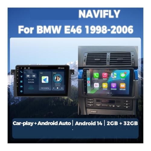 Sistema multimedia Android 14 BMW E46 elimina cables con CarPlay y Android Auto 3