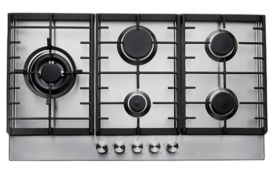 Teknix Signature Collection SCGH91X - Cocina de gas de 90 cm con quemador wok de 3,8 Kw - Acero inoxidable