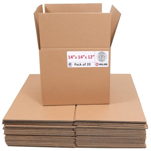 Image of Medium Moving Cardboard Boxes 14 inchL x 14 inchW x 12 inchH (Pack of 20) - USA-Made Packing Boxes for Moving, Shipping, or Storage - USPS, UPS, FedEx Approved - Professional Packing Supplies | USA-Made Packing Boxes for Moving, Shipping, or Storage - USPS, UPS, FedEx Approved - Professional Packing Supplies