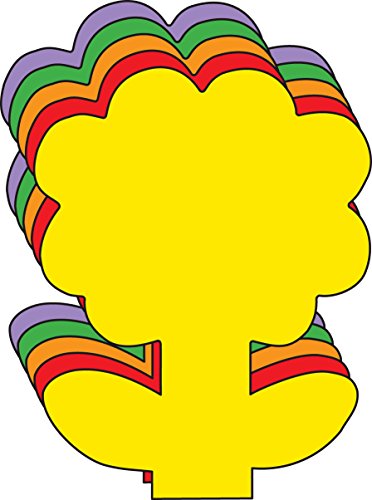 5.5” Flower Assorted Color Creative Cut-Outs, 31 Cut-Outs in a Pack for Spring, Summer Flower Garden Kids’ School Craft Projects.