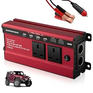 1500W Power Inverter, 12V to 240V Car Power Inverter, AC Car Converter with 3.1A 4 USB 2 AC Sockets Dual Car Adapter, for Travel Camping RV
