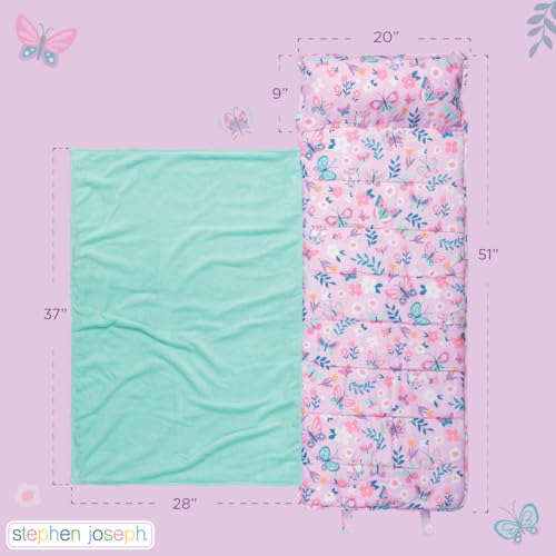 Image of Stephen Joseph, Toddler All Over Print Nap Mat with Soft Blanket and Removable Pillow for Boys & Girls, Kids Sleeping Bag for Elementary, Daycare, Preschool with Carry Handle