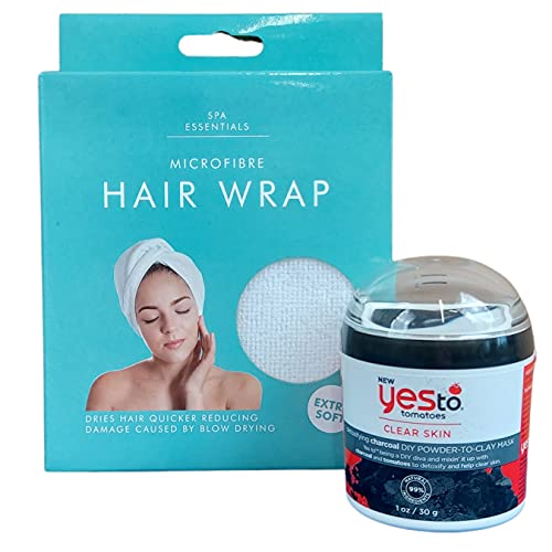 QUICK DRY MAGIC HAIR TURBAN TOWEL MICROFIBRE HAIR WRAP BATH TOWEL CAP HAT WHITE Each hair wrap comes with a clay face mask 1761