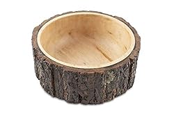 GoCraft Wood Potpourri Bowl with Tree Bark, Small, 6" Diameter