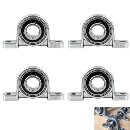 Lot de 4 Palier Roulement avec Support, Bloc à Roulement Alliage Zinc, Palier à Semelle pour KP004 20mm Arbre de Transmission, Pièce à Billes Bloc...