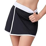Move With You Women's Tennis Golf Skirts with Pockets Inner Shorts for Athletic Skorts Sports Running Workout Pickleball(Black,S1)