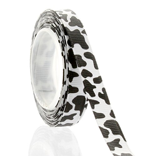 3/8 Cow Grosgrain Ribbon 5 Yards