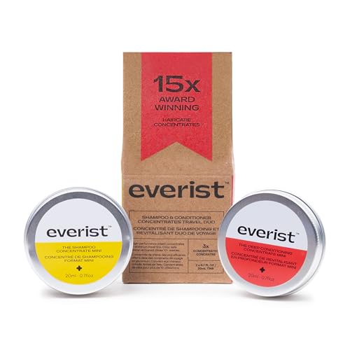 Everist The Haircare Travel Duo The Shampoo Concentrate & The Deep Conditioning Concentrate Deep Hydration and Smoothing Aloe Vera Paraben & Sulfate Free Color-Safe 2 x 0.7 fl oz Set