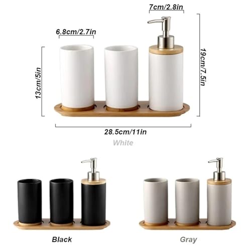 Soporte para cepillo de dientes y vaso de baño gris moderno 8