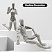 Haniforever Artists Manikin Art Mannequin Figures Supplies Drawing Tools,Small Drawing Figure Model for Sketching,Painting,Action Figures Male+Female Set(Grey)