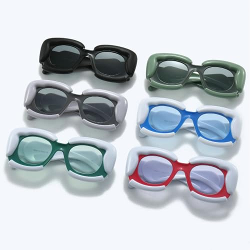 COTIA Unique Square Sunglasses Women Men Fashion Inflated Thick Frame Personality Design Y2K Punk Sun Glasses Eyewear2