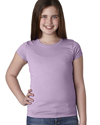 Next Level Big Girls Princess Rib Knit Softness T-Shirt, Lilac, Large