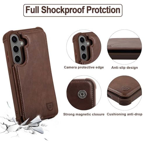 Étui Galaxy S24 compatible support magnétique de voiture marron - 3