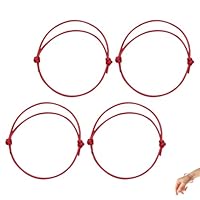 4 Stück Kabbala Armband Rot,Rotes Armband Damen,Handgewebte Tibetisches Glücksarmband Damen & Herren,Einstellbares Schutzarmband,Red String Bracelet,Roter Faden Armband für Schutz vor Bösen Augen