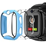 Für XPLORA XGO 2 Schutzhülle mit Displayschutz, BESINPO 2 Stück Schutz 360° Rundum Gehäuse Hart und HD PC Kratzfest Case Zubehör für XPLORA XGO2 Kinder Uhr Mädchen Jungen, Blau&Transparent