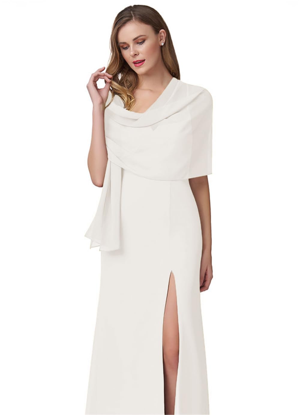 Juweniz Women's Chiffon Shawls Wraps Scarves for Bridesmaid Wedding Evening Prom Party Special Occasion Dresses 90" x 20"