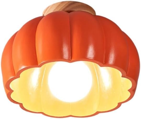 Petit plafonnier japonais orange pour illuminer l'entrée et l'escalier
