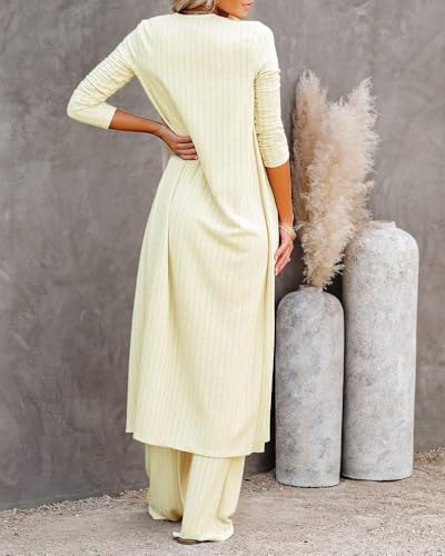 Image of Fessceruna Womens 3 Piece Lounge Pajamas Sets Cute Vacation Matching Set | Pj Sets, Airport Travel Outfits, Bedroom, Winter Fall Loungewear , Cotton, Christmas