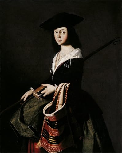 Pintura murales lienzo de Santa Margarita de Zurbaran, cuadro decorativo vintage de 60x90cm
