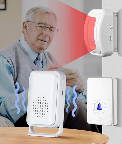 Newly Upgraded 2025 Bed Alarm for Elderly Dementia Patients - Wireless Bed Alarm & Caregiver Pager with Fall Detection (1 Sensor + 1 Receiver + 1 Pager)