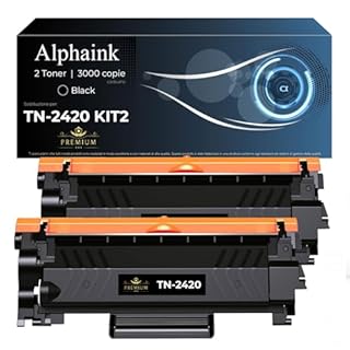 alphaink 2 Toner Compatibili con Brother TN2420 TN-2420 TN2410 per MFC L2710DW L2710DN L2730DW L2750DW HL-L23210D L2350DW L2370DN L2375DW DCP-L2510D L2530DW L2550DN (2 Nero)
