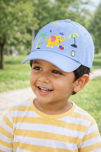 Image of PASSION PETALS Summer Dino Rockstar Baseball Cap for Kids Boys and Girls 2-4Years