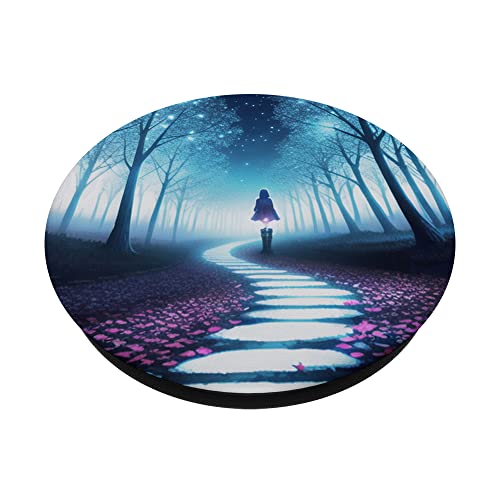 Nature's Cosmic Journey PopSockets Swappable PopGrip, Black - Image 2