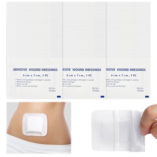 90 Pcs ApóSitos EstéRiles,6x7cm Apositos Adhesivos Impermeables Gasas EstéRiles Cicatrizacion Rapida Tiritas,Adecuado Para Cubrir Proteger Piel DañAda Retirar Sin Dolor