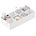 Produktbild mDesign Kosmetik Organizer  dekorative Box mit 8 Fächern zur Medikamenten- und Kosmetikaufbewahrung  praktische Ablage für Nagellack, Lippenstift & Co. auf Waschtisch oder Kommode  weiß