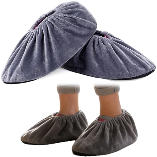 Couvre-bottes intérieur antidérapants pour homme et femme surchaussures lavables tissu