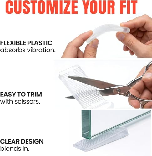 Image of Wobble Wedges Flexible Plastic Leveling Shims Made in the USA The Original Flexible Plastic Shims for Leveling Furniture, Tables, Toilets, Appliances & Other Home Improvement Projects Clear, 10-Pack